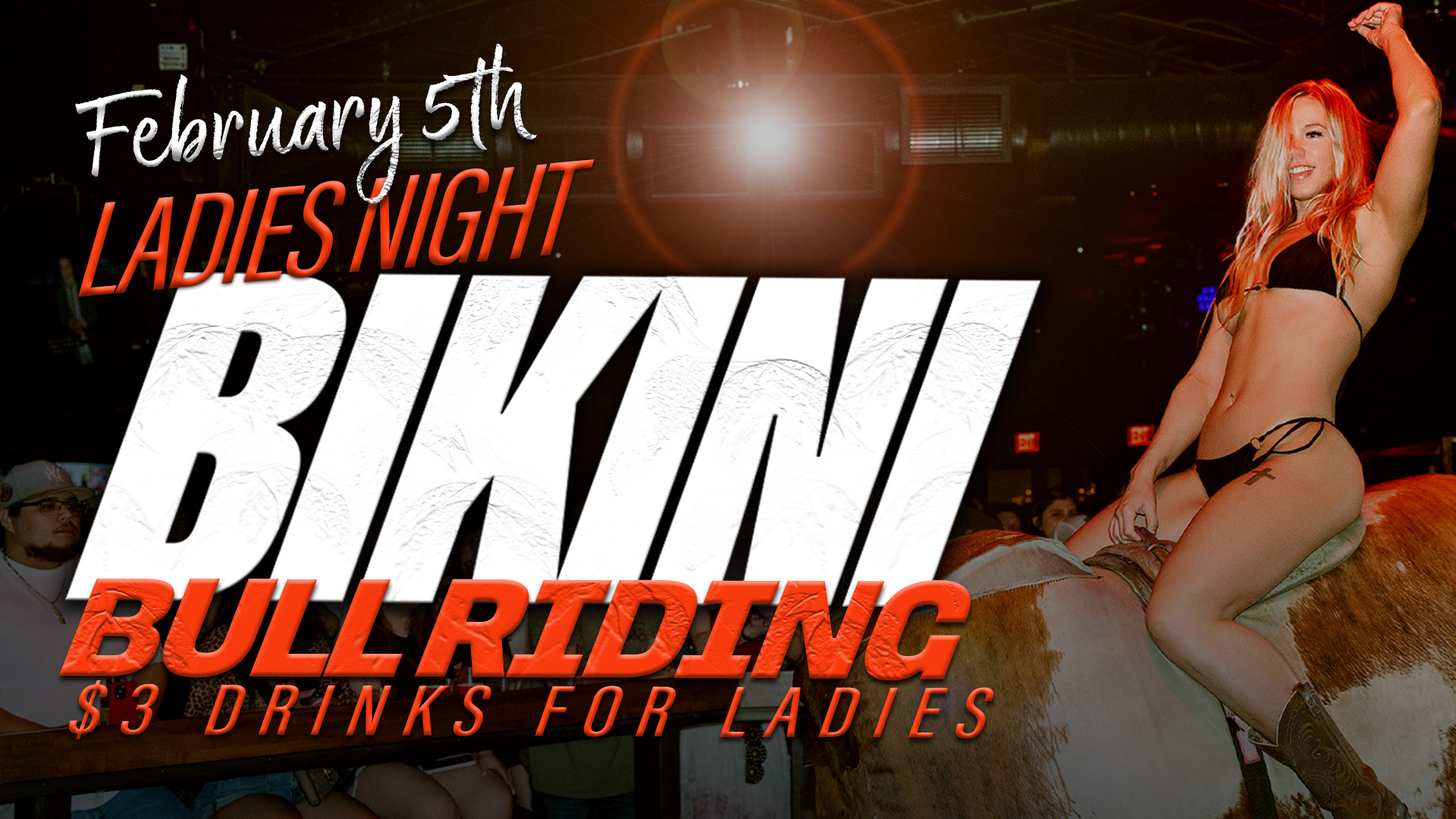 February Bikini Bull Riding Ladies Night at Stoney's North Forty