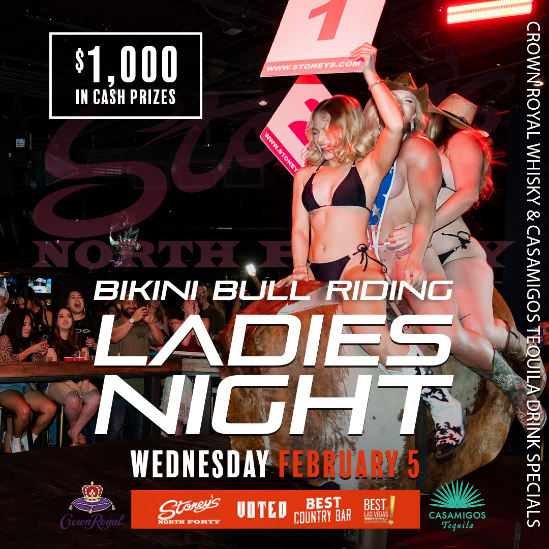 February Bikini Bull Riding at Stoney's North Forty