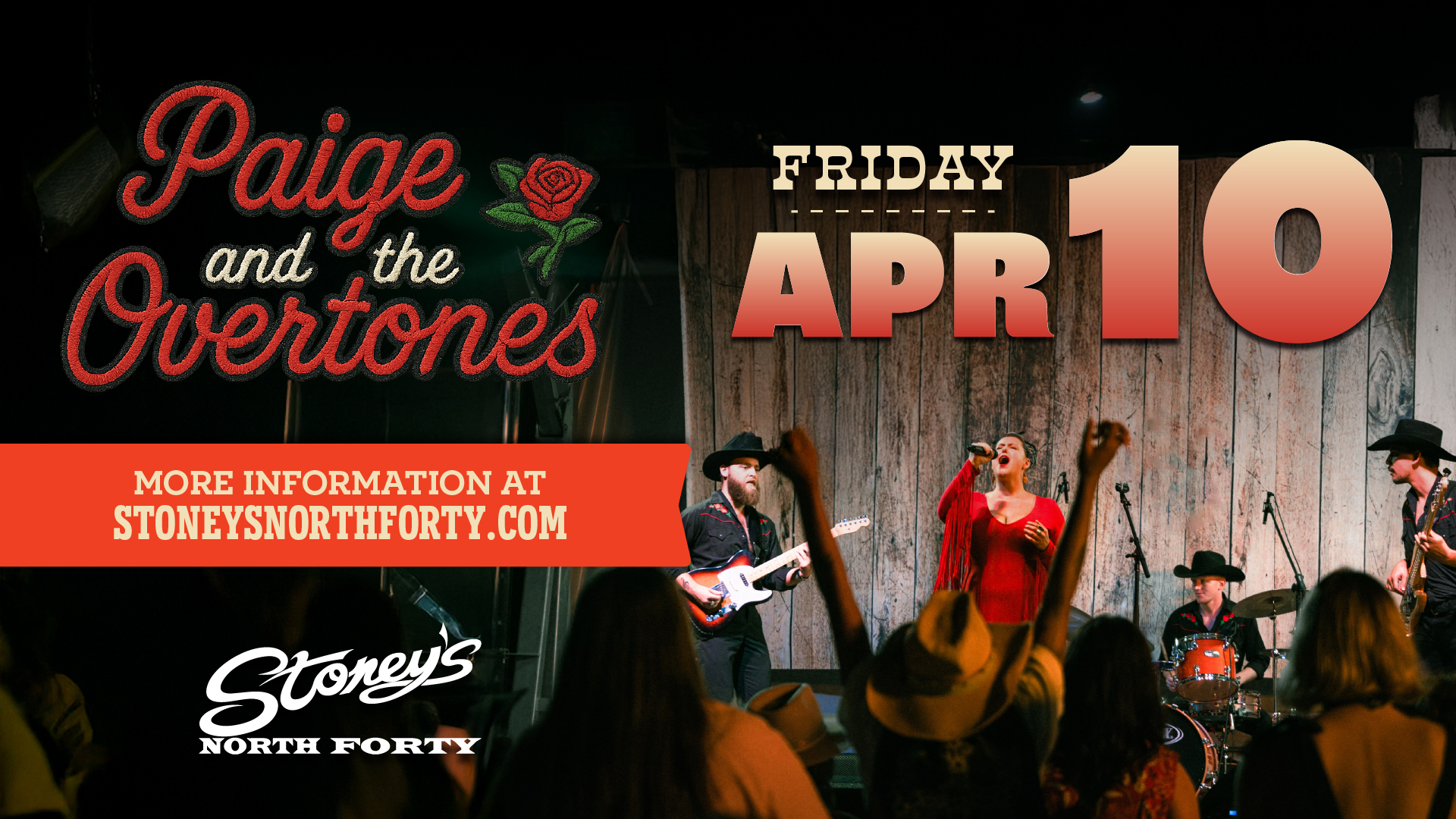 Paige & The Overtones at Stoney's North Forty on Friday, April 10